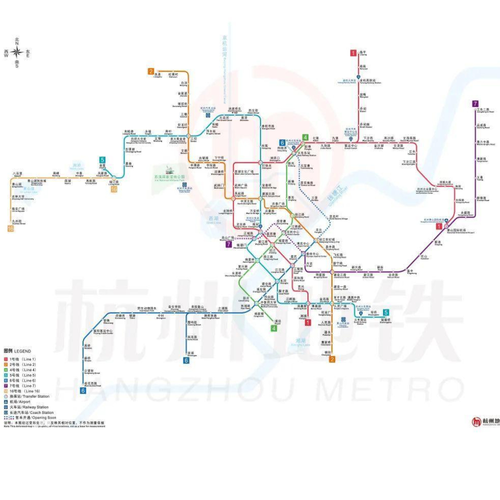 杭州地铁线路图