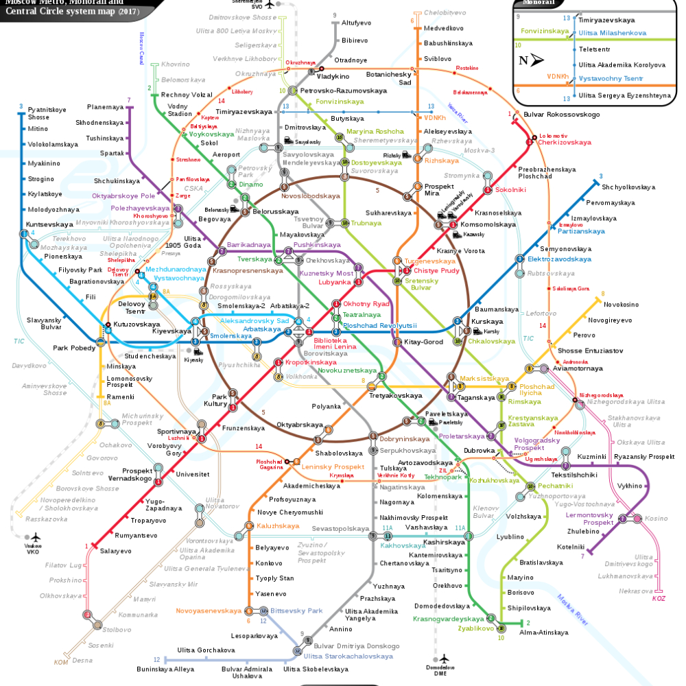 莫斯科地铁线路图